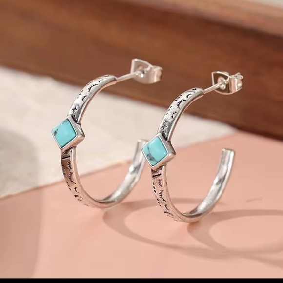 Turquoise Earrings Western Women's Jewelry New f92 - Picture 3 of 4